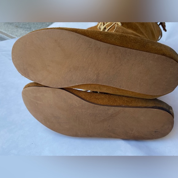 Minnetonka high moccasin fringe boots 7 suede leather vintage 80’s Adam Ant - Picture 5 of 8